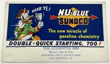 1939 Nu-Blue Sunoco Unused Blotter Donald Duck The Lexington Inn Philadelphia