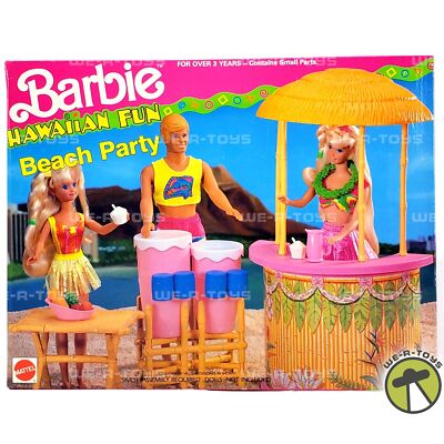 Barbie Hawaiian Fun Beach Party Playset 1990 Mattel #7230 NRFB