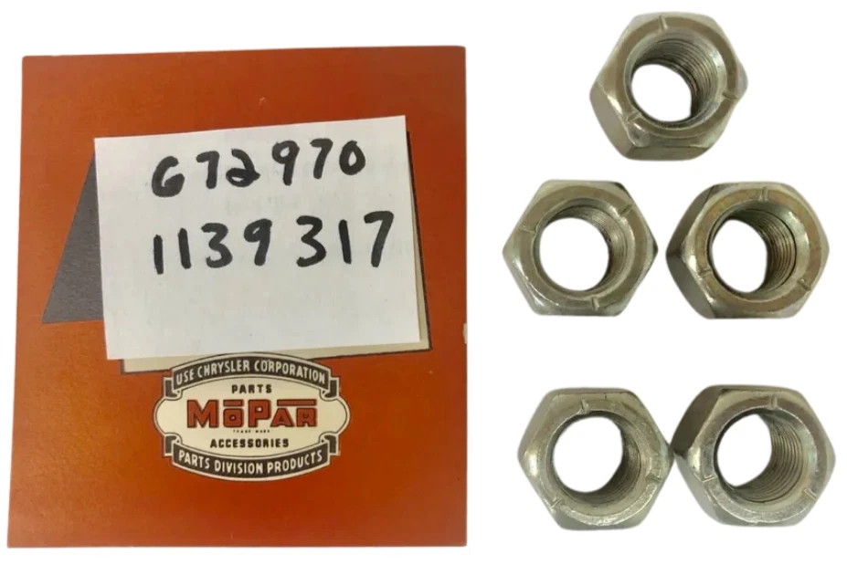 1955-1964 Dodge Plymouth Desoto Left Wheel Lug Nuts Thread Set of 5 1139317 - Image 2 of 4