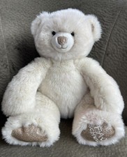 FAO Schwarz Sparkles Bear Plush 12" Gold Sparkles Stuffed Animal Toy Soft