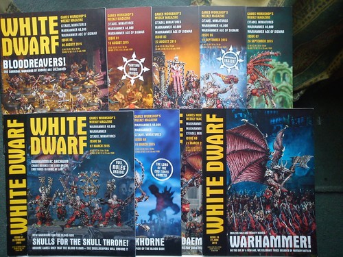 Joblot of 10 White Dwarf Magazines - Warhammer - all feature CHAOS (2015)
