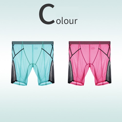 Men Ice Silk Transparent Shorts Thin Quick Dry Breathable Running Sports Briefs - Picture 17 of 37