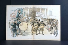 Pension Fraud 1893 TAX PAYERS ROGUE'S REVOLT PENSIONERS DROPPED from ROLLS Puck