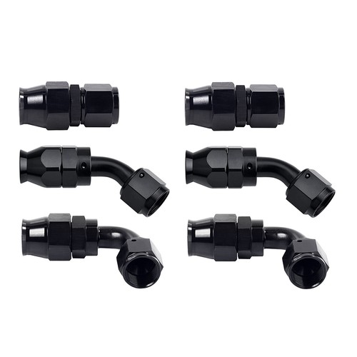 PTFE Hose End Fittings 6AN 8AN 10AN 0° 45° 90° Degree Fits For PTFE