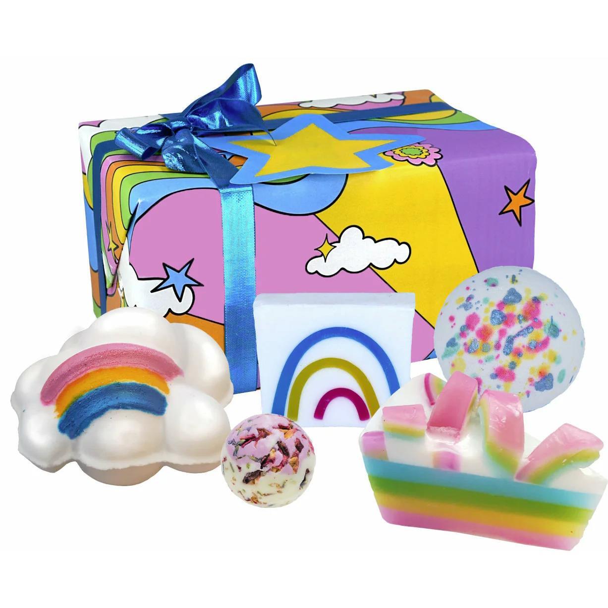 Bomb Cosmetics Bath Bombs Soap Creamer Handmade Rainbow Dreamland Gift Set