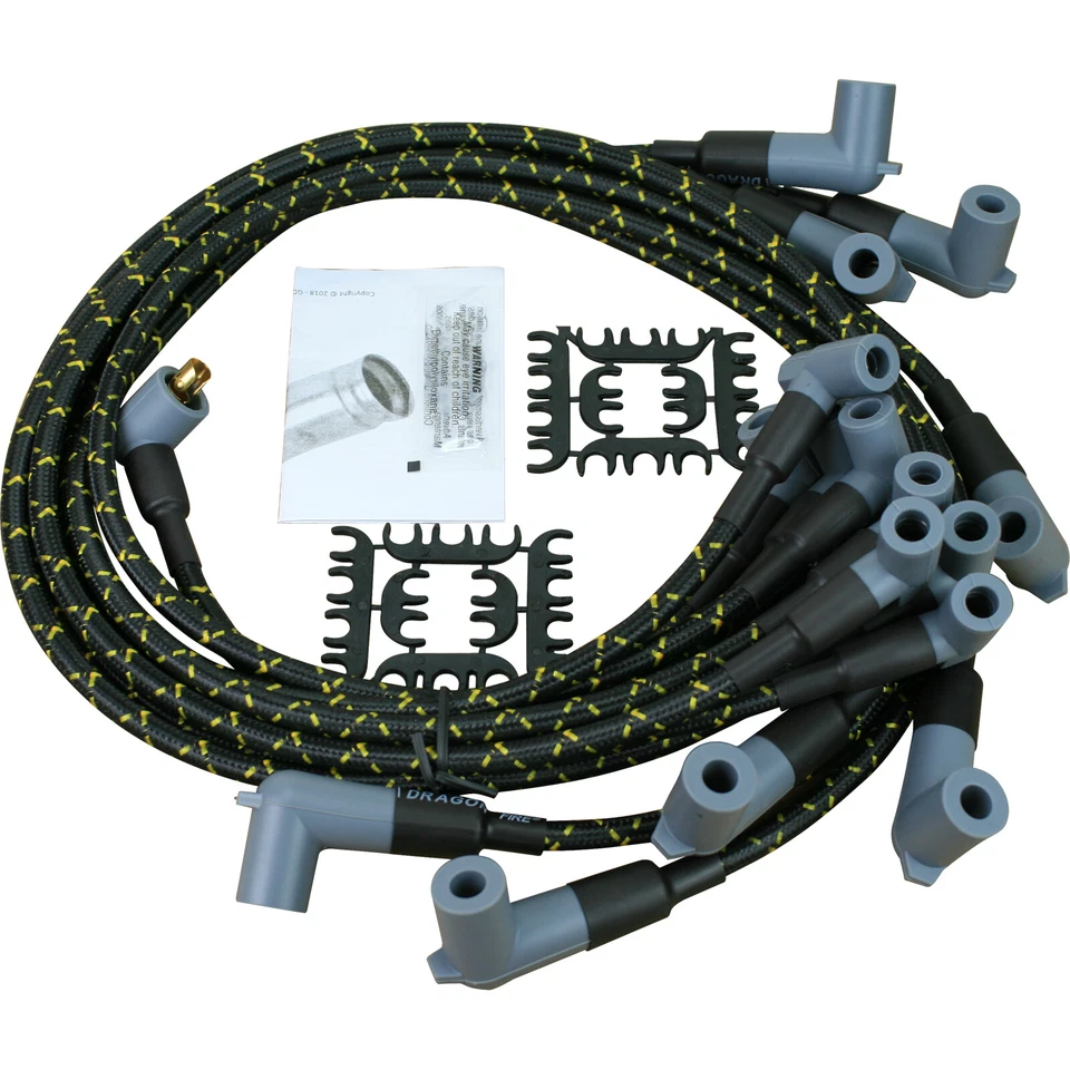 Juego de cables de bujía HEI trenzados de tela Dragon Fire vintage para SBC BBC Chevy 350 Foto 3 de 4