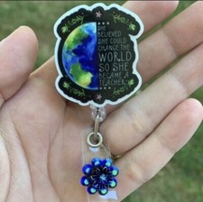 Teacher quote Instructor Retractable Badge Holder ID reel Gift Christmas Lanyard