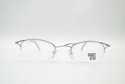 Vintage Casanova DV-38 Silver Multicolor Semirimless Glasses Frame NOS