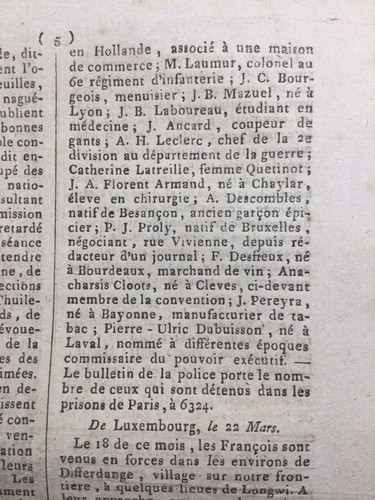 Gazzetta Di Liegi 1794 Descorches Russia E Turchia Lussemburgo Danton Mazuel - Foto 9 di 16