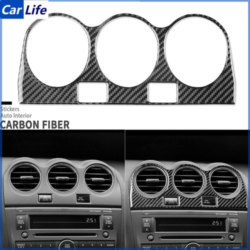 Real Carbon Fiber Central Air Vent Outlet Cover For Nissan Altima Teana 2008-12