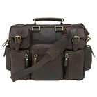 Vitali Men's Genuine Oil Distressed Leather Messenger Shoulder Laptop Briefcase