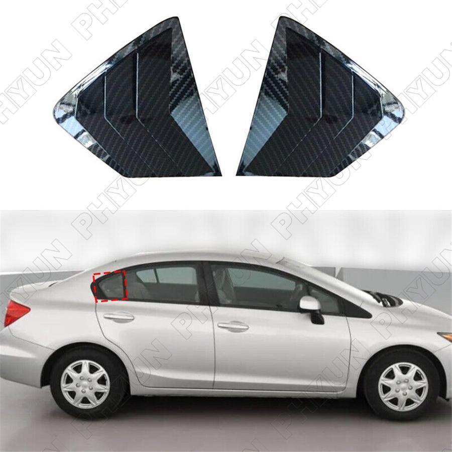 2pcs Car Side Quarter Window Vent Louver Shutter Cover For HONDA Civic 2012-2015