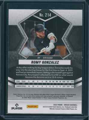 2022 Mosaic Baseball Romy Gonzalez Chicago Cubs Rookie Card AA