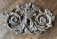 Antica bocchetta / fregio in bronzo con cesto di frutta e fiori Napoleone III