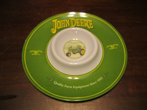 John Deere Licensed Product 100% Melamine Ware Chip And Dip Serving Platter 13"