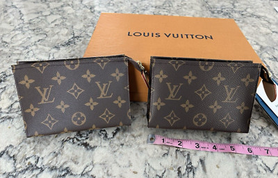 Louis Vuitton Monogram Toiletry Cosmetic Pouch 15 NEW with Fucshia Pink Interior
