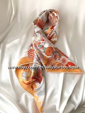 New Boutique 14  18 Momme Twill Silk Wrap Scarf Animals Print Shawl 35"