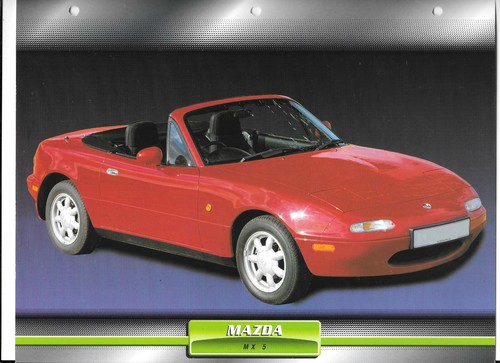 MAZDA MX 5 1989 Photo / Poster by Neill Bruce, Editions Atlas.