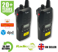 ICOM IC-F4GS UHF 4 WATT WALKIE-TALKIE TWO WAY RADIOS X 2 *FREE EARPIECES*