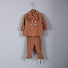 1940s Boys Winter Outfit Childrens Snow Suit Three Piece Set VTG 40s Coat