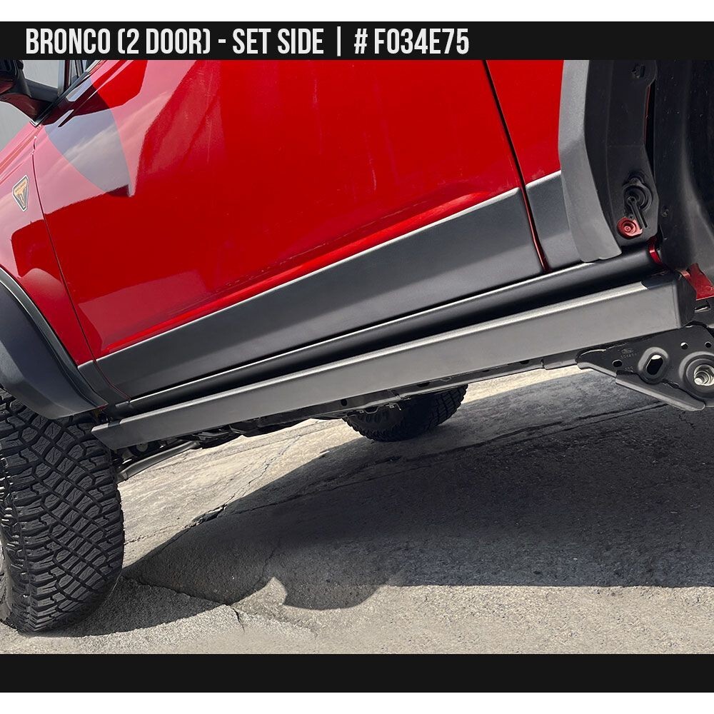 Fits 21-25 Bronco 2-Door Air Design Rocker Panel Door Guards Black