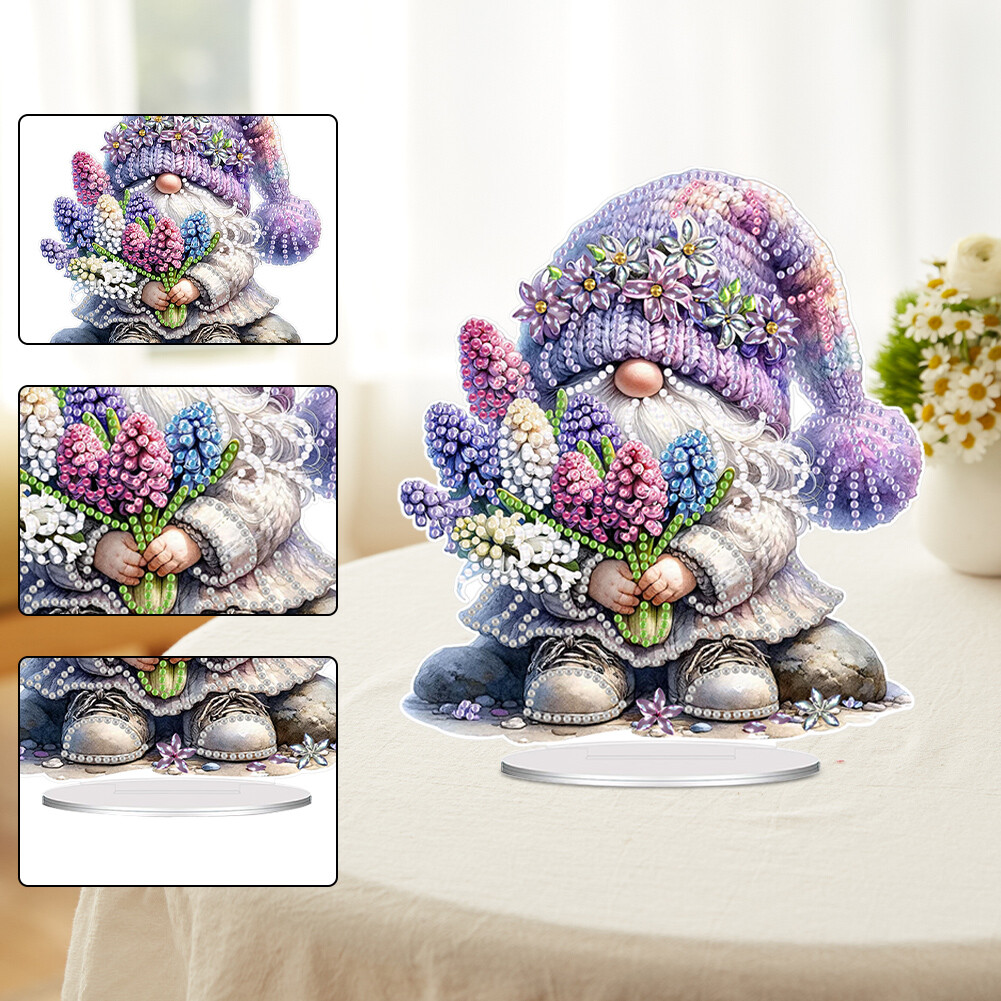 Eiflow Desktop Diamond Art Ornament Kit – DIY Diamantbild Mit Ständer, Kreatives Bastelset Für Erwachsene