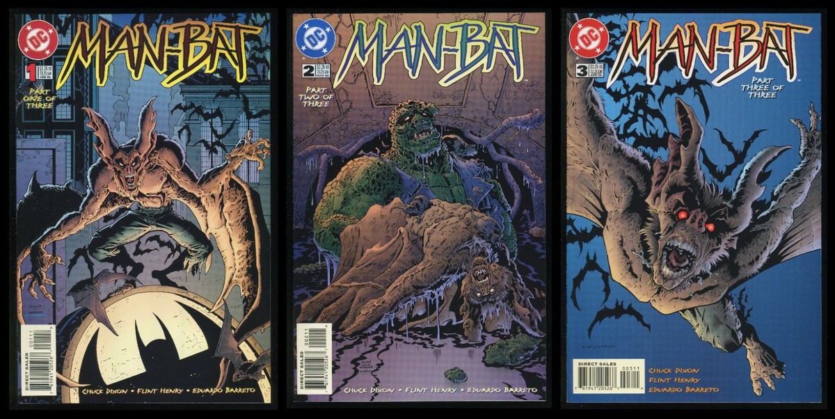Man-Bat Comic Set 1-2-3 Lot DC 1996 Batman Killer Croc Gotham City