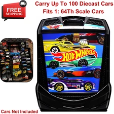 Hot Wheels Rolling 100 Cars Car Storage Organizer Suitcase Carrier Case Diecast