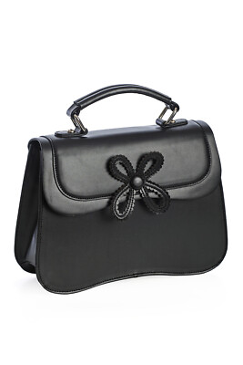 Banned Retro Schultertasche Noelle Black Vintage Umhängetasche Schleife 50er
