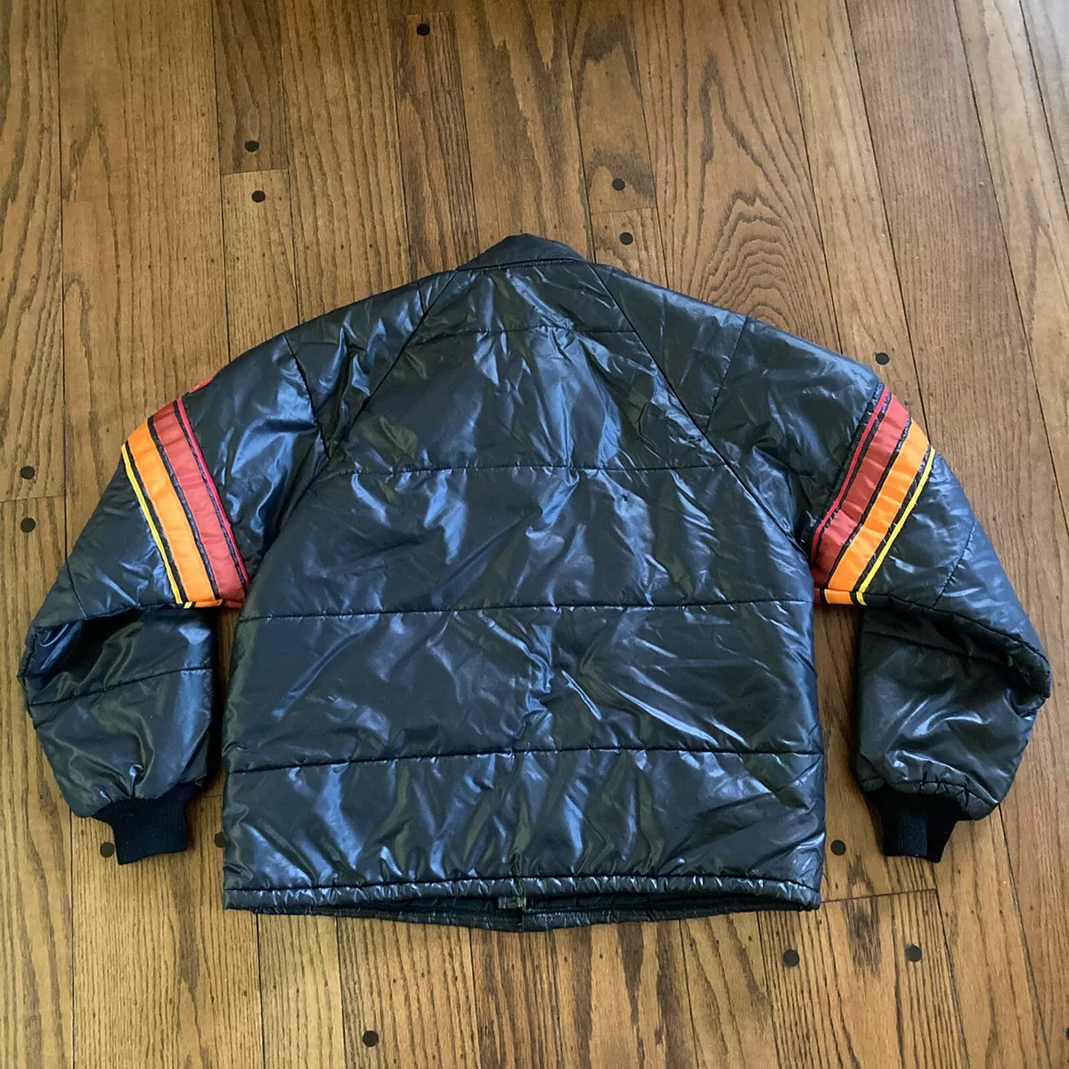 VTG Simpson Mens Puffer Drag Racing Hot Rod Jacket 80s Black Large Sprint  Car