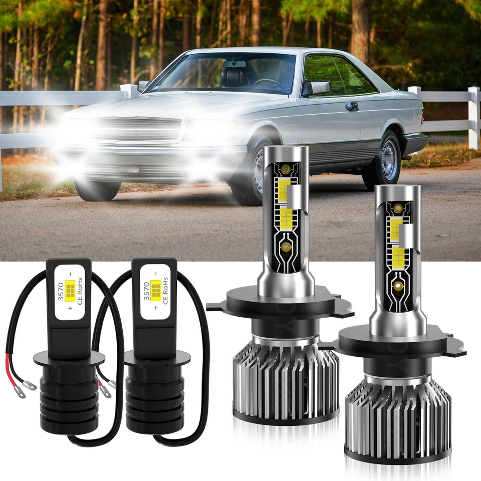 4x Faros LED de haz alto bajo bombillas antiniebla para Mercedes-Benz 500SEC 1993-1993 Foto 2 de 4