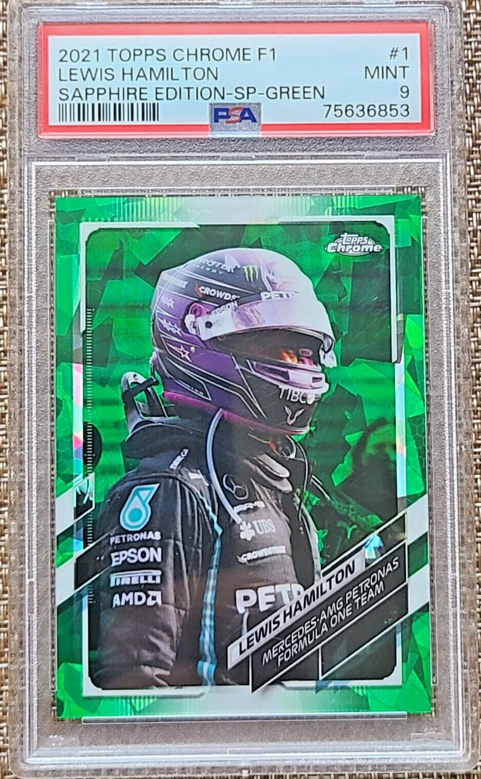2021 Topps Chrome F1 Sapphire Lewis Hamilton Green Formula 1 /75 IV Portrait