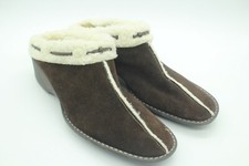 Talbots Women s Faux Fur Lined Rubber Sole Faux Suede Slip On Outdoor Slippers 1