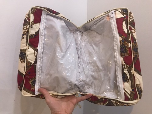 Vintage 1993 Revlon Fabric Travel Makeup Cosmetics Case Bag Set Equestrian Print - Picture 18 of 20