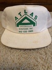 Vintage Atlas Greenhouse Systems Snapback Trucker Hat Made In The USA