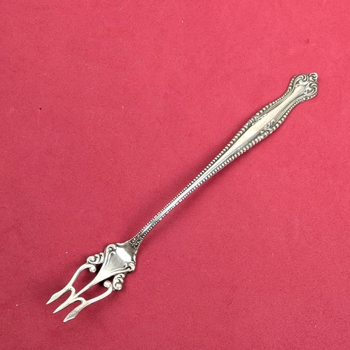 Canterbury by Towle Sterling Silver Pickle Fork 3-Tine Ornate Fancy 6" Antique
