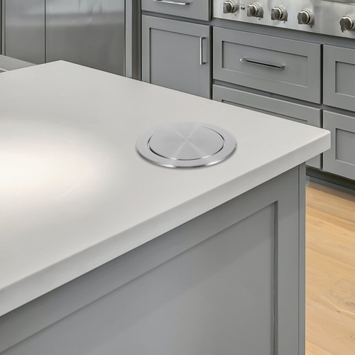 Stainless Steel Kitchen Garbage Can Grommet Swing Lid Trash Can Lid Flap Lid - Picture 16 of 20