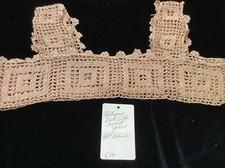 L516 Antique 1800s Hand Crochet PINK Silk YOKE Lingerie Nightgown Chemise GIRL