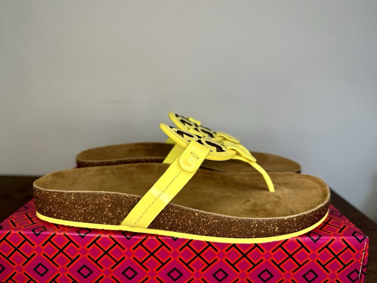 New Tory Burch Miller Cloud Sandal in Blazing Yellow Size 7 | eBay
