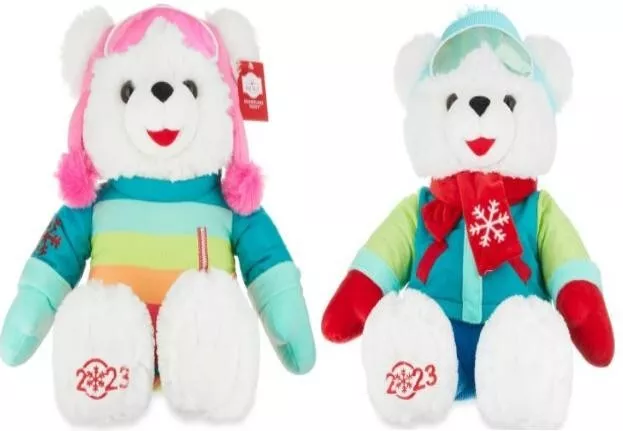 2023 WalMART CHRISTMAS Snowflake TEDDY BEAR White Boy 20 Ski outfit Brand  New