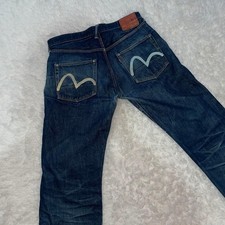 Jeans Evisu n.2 2000 34x35 blu chiaro bianco gabbiano orecchie di tigre ottim...