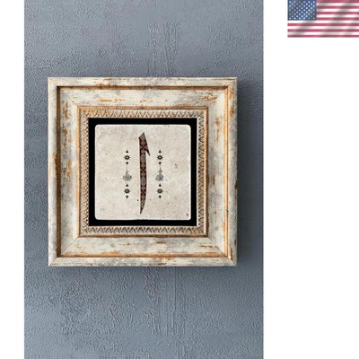 Elegant 10x10 Elif Calligraphy Stone Decor - Perfect for Offices & Living Rooms