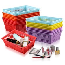 30 Pcs Mini Plastic Storage Baskets Colorful Desk Organizer Bins Containers