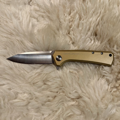 Zero Tolerance 0808 Rexford Design Drop Point Plain S35VN Gold Titanium Frame
