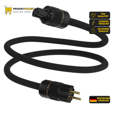 HiFi Stromkabel 1,5m C15 Audio Kaltgerätekabel mit Schukostecker für Geräte