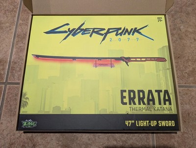 CYBERPUNK 2077 Edgerunners Thermal Errata LED Katana + Stand Cosplay Replica