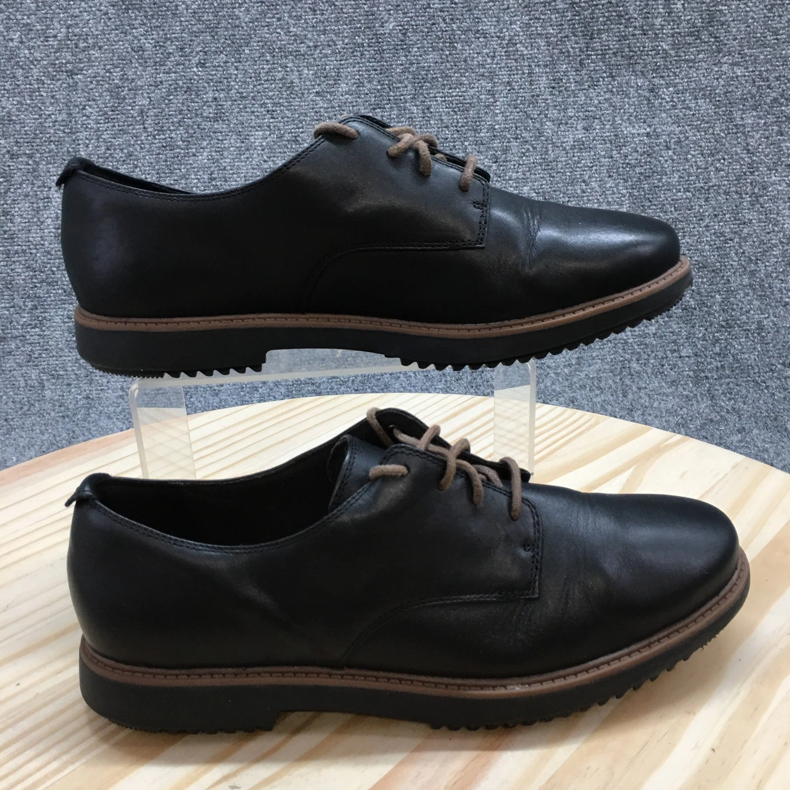 Collection By Clarks Scarpe Donna 9 5 Raisie Bloom Oxford Pelle Nera 26129031