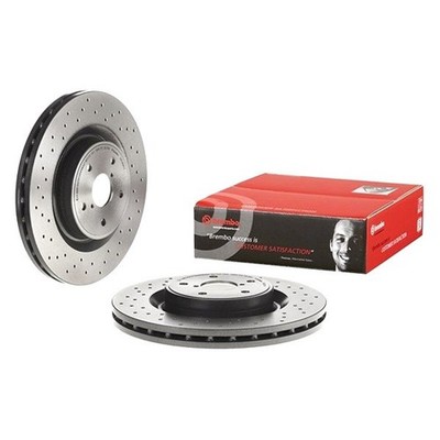 For Subaru WRX STI 18-21 UV Coated Series Drilled Vented Front Brake Rotor