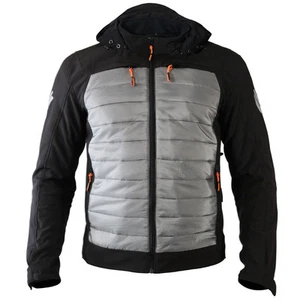 Frank Thomas Puffer Motorcycle Hoodie Mens Black Grey