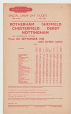 BR(E) Handbill Cheap Day Tickets SHEFFIELD ex Clay Cross Ambergate Trent et 1963
